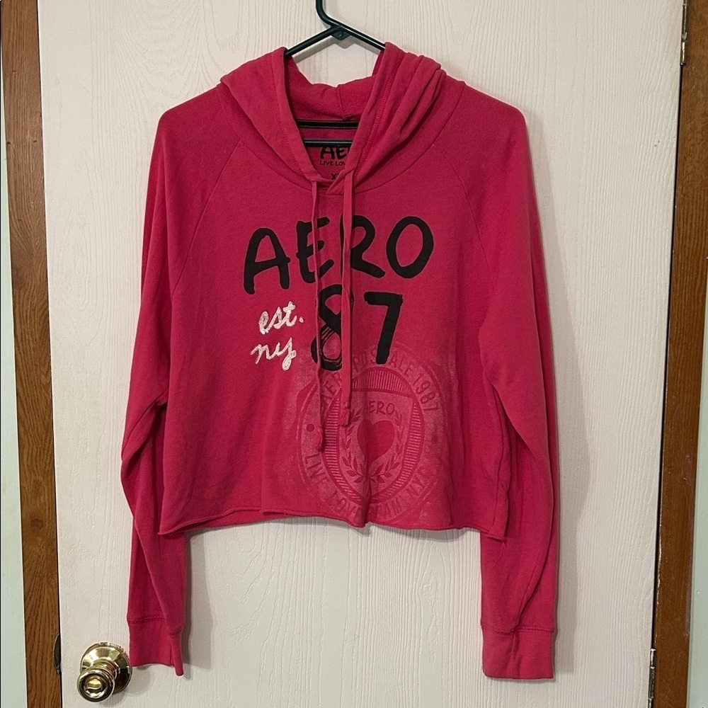 Aero Pink Cropped Hoodie XL